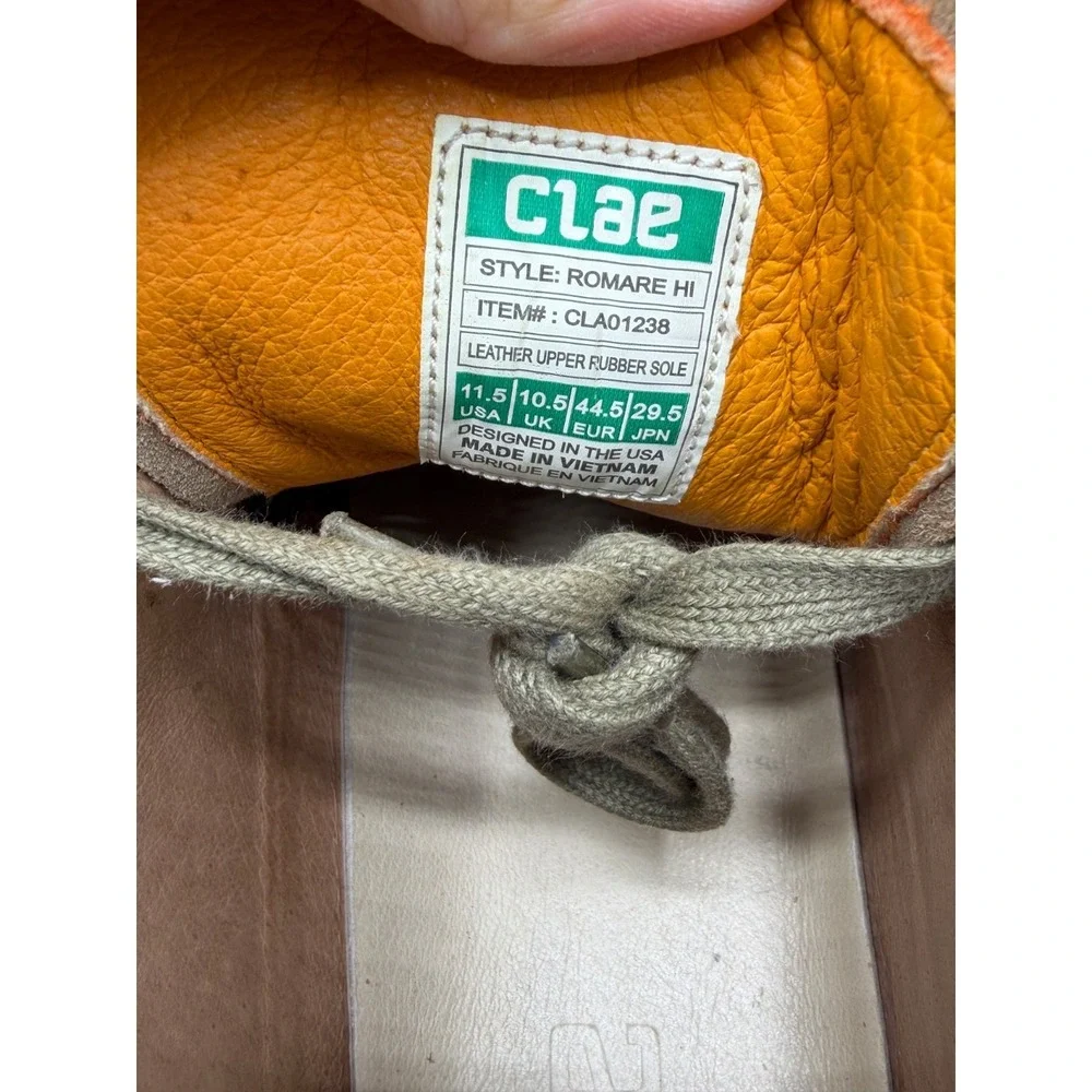 CLAE Romare Hi Lichen Suede Mens CLA01238 Size 11.5 Pre-Owned No Box
